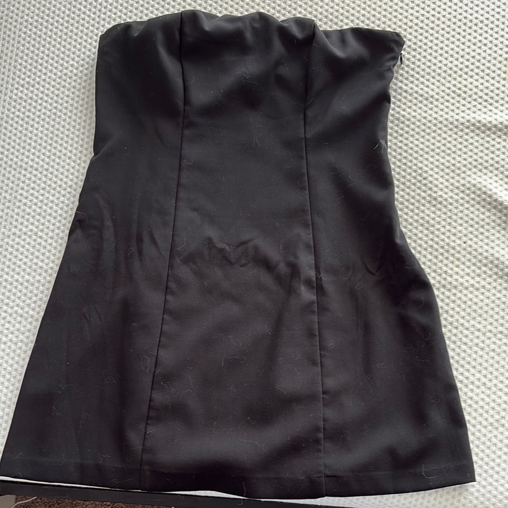 A New Day Black Strapless Sheath Mini Dress